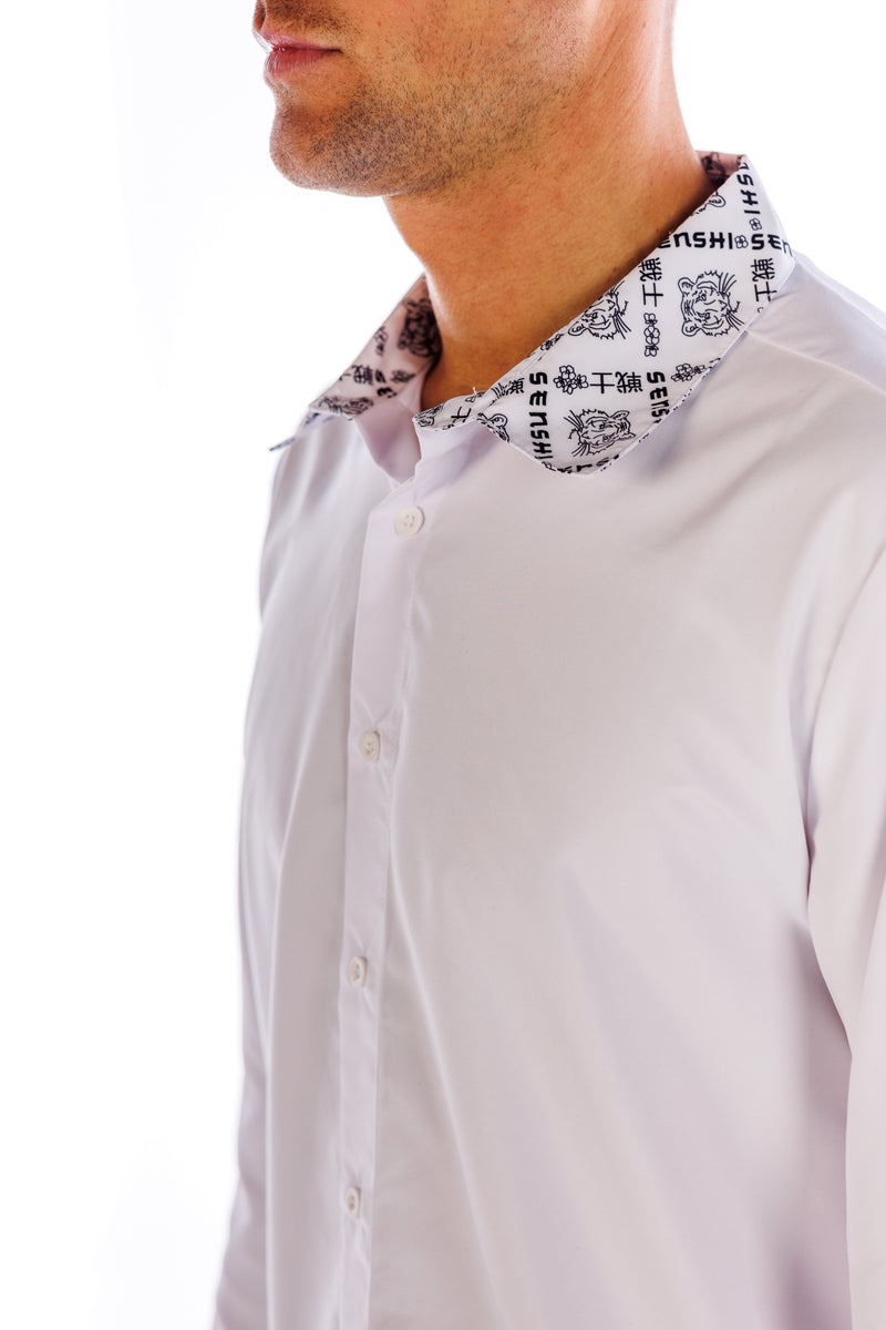 Monogram Cuff Shirt - White